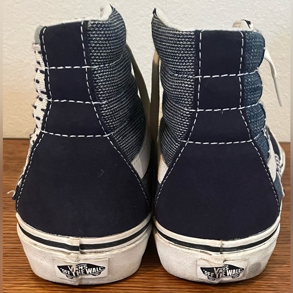 Like New Vans Old Skool Blue Unique Stitched High Top Sneaker Shoes W Size 9 - Picture 9 of 9